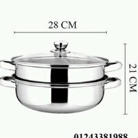 Nồi hấp inox 2 tầng