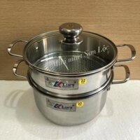 Nồi hấp inox 3 đáy Klin 22cm