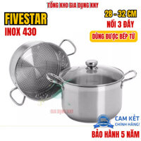 Nồi Hấp Inox 430 Cao Cấp 2 Món FIVESTAR FPNX 001 Chất Liệu Inox 430 3 Đáy Dẫn Nhiệt Tốt Size 28-32cm  Đa Dụng KNY SHOP