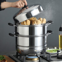 Nồi Hấp Inox Cỡ Lớn Dày Dặn Gia Dụng Nồi Hấp Cá Ba Lớp Nồi Hấp Cá Bếp Từ Công Suất Lớn Nồi Nấu Canh