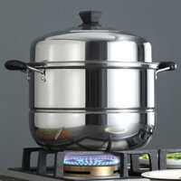 Nồi Hấp Inox Cực Lớn Hai Lớp Dày Nồi Canh Gia Dụng Nồi Hấp Cá Hai Ba Lớp Bếp Từ Bếp Ga