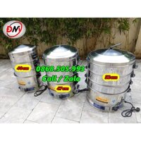 Nồi hấp inox đa năng 3 tầng chạy điện size 40cm, size 47cm và size 52cm, nồi hấp bánh bao, đồ xôi, pate, nem lụi...