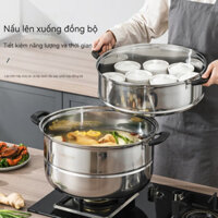 Nồi Hấp Inox Gia Dụng/Bánh Hấp Công Suất Lớn Nồi Hấp Canh Cua Cá/Bếp Gas, Bếp Từ, Nồi Thông Dụng