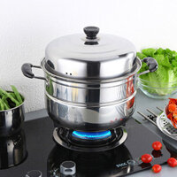 Nồi Hấp Inox Nồi Canh/ Nồi Antimon/Lưới Hấp Lồng Hấp Nhiều Lớp/Dụng Cụ Nấu Ăn Gia Dụng Bếp Từ