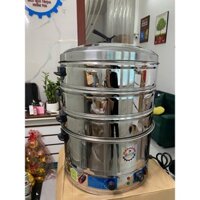 Nồi hấp khoai lang, mắm chưng, rau củ, hải sản , giò chả inox 3 tầng hấp 52cm có cảnh báo