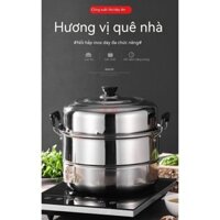 Nồi Hấp Thép Không Gỉ Dày/Nồi Cá Hấp Bánh Hai Lớp Gia Dụng/Nồi Canh Cỡ Lớn/Bếp Từ, Bếp Gas, Nồi Thông Dụng