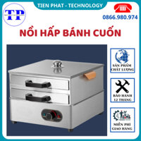 Nồi Hấp, Tráng Bánh Cuốn Đa Năng Chống Dính, 2 ngăn 3 khay hấp cao cấp