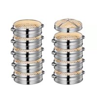 Nồi hấp tre bằng thép không gỉ Xiaolongbao commerc