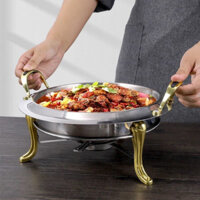 Nồi hấp tròn Inox, khay hấp cầy cá và thịt thú rừng (giúp giữ nóng) đun sôi bằng cồn, nến 20cm, 22cm, 24cm, 26cm , dụng