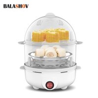 Nồi Hơi Trứng Điện Đa Năng 220V Hai Lớp Nồi Trứng Mini Hấp Poacher Nấu Ăn Nhà Bếp Máy Ăn Sáng