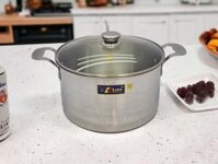 NỒI INOX 1 ĐÁY THÂN VUÔNG KLINS CAO CẤP 32CM (NẮP KÍNH)