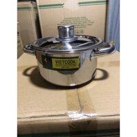 Nồi  inox 16cm-18cm inox hàng  Vietcook sử dụng cho bếp ga bếp từ tiện dụng