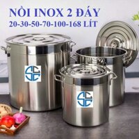 Nồi inox 2 đáy SCC sử dụng được bếp từ đủ size (20-30-50-70-100-168 lít), nồi inox cao cấp