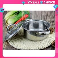 Nồi Inox 2 Quai Cao Cấp Đường Kính 18cm, Tay Cầm Cách Nhiệt Inox dày