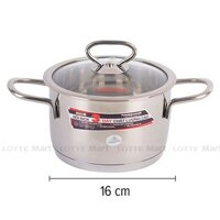 Nồi Inox 3 Đáy Happycook Nắp Kiếng Delux N16-DLGP 16cm