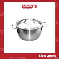 Nồi inox 3 Đáy Honey's HO-P02S2001 -20cm, chất lượng tốt, bền, dày dặn - bảo hành 10 năm