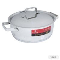 Nồi inox 3 đáy nắp inox 16 cm Happycook Milan N16-ML