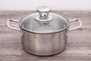 Nồi inox 3 đáy nắp kiếng 24 cm Smartcook SM2402MN