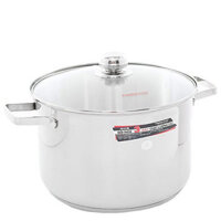 Nồi inox 3 đáy nắp kiếng 28 cm Happycook NC-28G