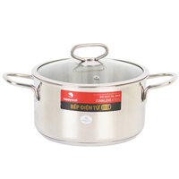 Nồi inox 3 đáy nắp kiếng Happy Cook Delux 20cm  N16-DLG