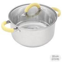 Nồi inox 3 đáy nắp kính 20 cm Delites CW-S042-20A