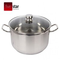 Nồi inox 3 đáy nắp kính 30cm FIVESTAR N30-3DG