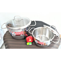 Nồi inox 3 đáy nắp kính Zebra Thái Lan