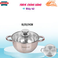 Nồi inox 3 đáy Sunhouse, dùng mọi loại bếp (KT: 16/20/24cm) TÁCH LẺ TỪ BỘ SH334