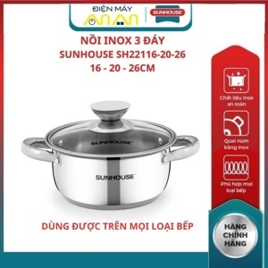 Nồi Inox 3 đáy Sunhouse SH22116 - 16cm