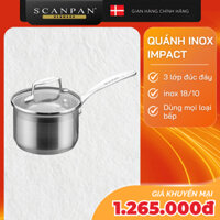 Nồi inox 3 lớp đáy từ Scanpan Impact 14cm 71231400 1,2L, inox 18/10 cao cấp, dùng an toàn trong máy rửa bát