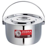 Nồi inox 304 22cm zebra Indian Thái Lan có quai xách, 1 đáy 170044