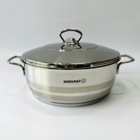 Nồi Inox 304 Korkmaz 24 cm thân thấp A2020 - Thổ Nhĩ Kỳ - Hàng Chính Hãng