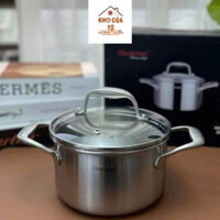 Nồi inox 304 nấu canh nồi kho hàng Đức Chockmen sz16/18cm đáy liền 3 lớp 18/10 inox chất lượng cao ckm326, ckm328