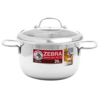 Nồi inox 304 Zebra 3 đáy Extreme Infinity 20cm nắp kính 3,5L 162296