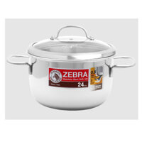Nồi inox 304 Zebra Extreme nắp kiếng 24cm 162298
