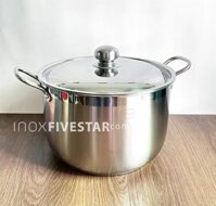 Nồi Inox 430 3 Đáy Fivestar 30cm Nắp Inox