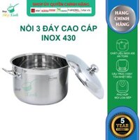Nồi Inox 430 Bếp Từ 3 Đáy Fivestar 36 cm Nắp Inox  Tặng 5 Muỗng Ăn Inox Cao Cấp