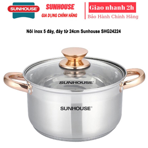 Nồi inox 5 đáy Sunhouse SHG24224 24 cm