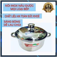 Nồi inox , bộ nồi inox premium truyền thống 1 lớp đáy  sử dụng được bếp từ