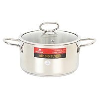 Nồi Inox Cao Cấp 3 Đáy Nắp Kính 16cm Happy Cook Delux Plus N16-DLGP