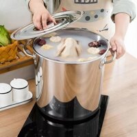 Nồi inox dày lớn nồi nấu gà nồi hầm xương có thể dùng được trong bếp từ，Nồi inox 304 dày dặn