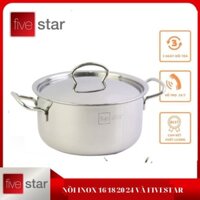 Nồi inox FIVESTAR 16/18/20/24 Cm .3 đáy NẤU ĐƯỢC BẾP TỪ BẾP GA ( HÀNG CHÍNH HÃNG)