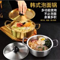 Nồi inox Hàn Quốc , nồi inox mỳ cay có nắp và hai quai cầm - Nồi nấu mì có nắp