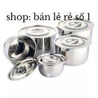 Nồi Inox không quai kích thước từng nồi 16-18-20-22-24cm 1 bộ