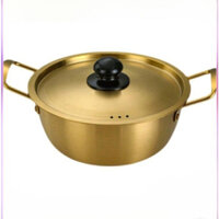 Nồi Inox Mạ Vàng Phong Cách Hàn Quốc Có Nắp Đậy - Nồi Inox Nấu Mì Ramen Theo Phong Cách Hàn Quốc