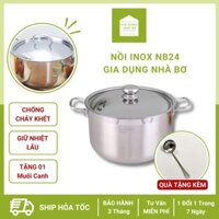 Nồi inox NB24, bộ xoong nồi lẩu hấp inox fivestar 16cm - 30cm 3 đáy cao cấp - Gia dụng nhà Bơ