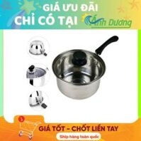 Nồi Inox Quấy Bột, Nấu Cháo Ăn Dặm Cho Bé Chống Dính Cán Size 17 Cm