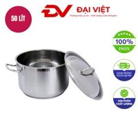 Nồi inox thân thấp 2 lớp đáy 50L 45x25cm
