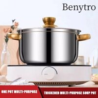 Nồi kho BENYTRO, Nồi thép không gỉ sâu, Dày bền có nắp Phụ kiện nhà bếp Lò nướng, Gas và máy rửa chén an toàn
