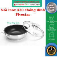 Nồi kho cá bếp từ Fivestar 3 đáy cao cấp 18cm - 20cm - 22cm -24cm , nồi inox chống dính